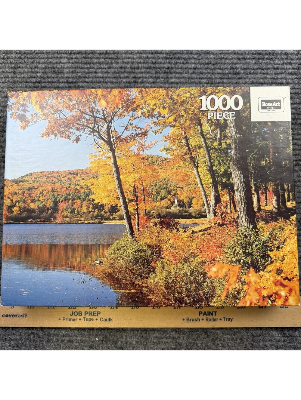 Vintage New Hampshire Autumn Rose Art 1000pc Puzzle Made In USA New Sealed Box